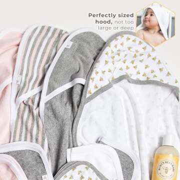 Burts Bees Baby Infant Hooded Towels Cloud White Cotton, Unisex Bath Essentials and Newborn Necessities, Soft Nursery Towel with Hood Set, 1-Pack Size 29 x 29 Inch