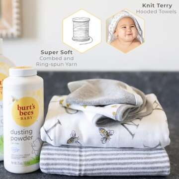 Burts Bees Baby Infant Hooded Towels Cloud White Cotton, Unisex Bath Essentials and Newborn Necessities, Soft Nursery Towel with Hood Set, 1-Pack Size 29 x 29 Inch