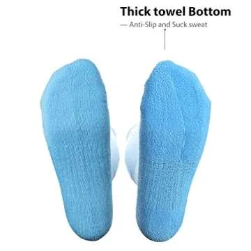 Luwint Cusioned Over-The-Calf Soccer Socks, Mens and Womens Size 5-10 (Striped White/Blue)