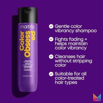 Matrix Color Obsessed Antioxidant Shampoo | Enhances Hair Color, Protects Color Vibrancy & Prevents Fading | For Color Treated Hair | Cruelty Free | Salon Shampoo | Vegan