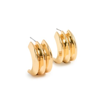 Stylish Kenneth Jay Lane Women's Gold Dome Ribbed Earrings