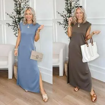 GRECERELLE Women's Summer Maxi Dress with Pockets