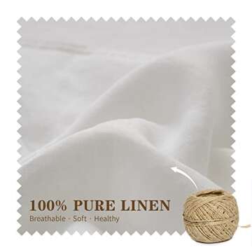 Simple&Opulence 100% Linen Lumbar Pillow Cover 12 x 20 Inches Set of 2 Rectangular Decorative Throw ...