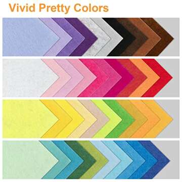 8 x 12 Inches Felt Sheets for Crafts, 40Pcs Felt Squares Felt Fabric Sheets, Assorted Colors Non Woven Felt Pack, 1mm Thick, Stiff Felt Paper for DIY Sewing Craft Patchwork Decoration