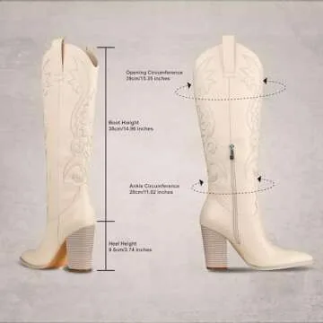 Stylish VOMIRA Knee High Cowboy Boots for Women