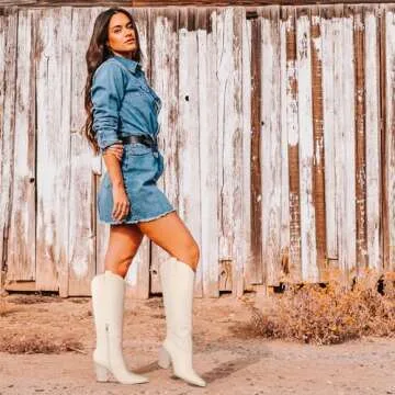 Stylish VOMIRA Knee High Cowboy Boots for Women