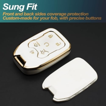 Stylish Key Fob Cover for Chevy GMC with Gold Trim
