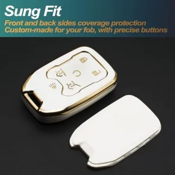 Stylish Key Fob Cover for Chevy GMC with Gold Trim