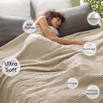 PHF Ultra Soft Waffle Weave Blanket for Cozy Comfort