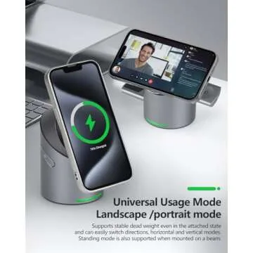 MOYiEAKAN 3 in 1 Auto Rotation Wireless Charging Station for Apple Devices, Mag-Safe Wireless Charging Stand, Qi2 15W Wireless Charging Station for iPhone 16, 15, 14, 13, 12 Series& AirPods& iWatch