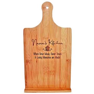 Nana Gift Cookbook Stand - Custom Engraved Bamboo Holder