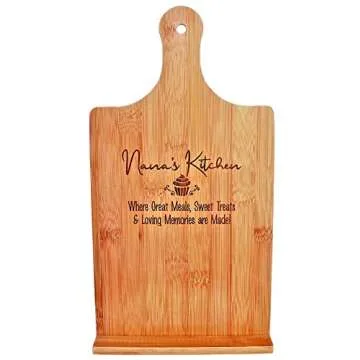 Nana Gift Cookbook Stand - Custom Engraved Bamboo Holder