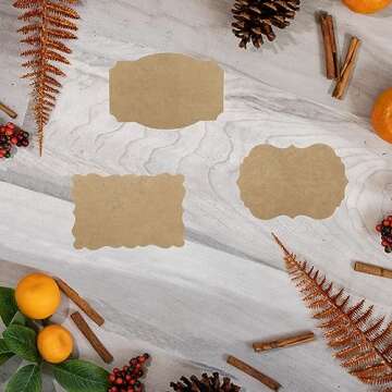 Christmas Gift Tags, 100 2” x 3” Custom Stickers for DIY Labeling (Kraft Brown)