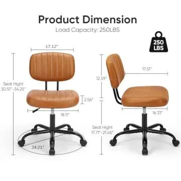 Stylish Armless Home Office Desk Chair for Small Spaces