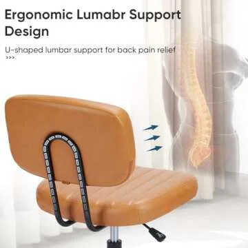 Armless Small Office Chair with Ergonomic Support and Style