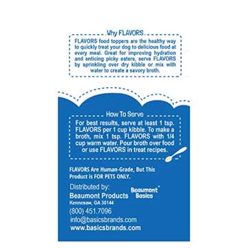 BEAUMONT BASICS Flavors Food Topper for Dogs, Delicious Seasoning for Dog Food, Natural, Grain-Free ...