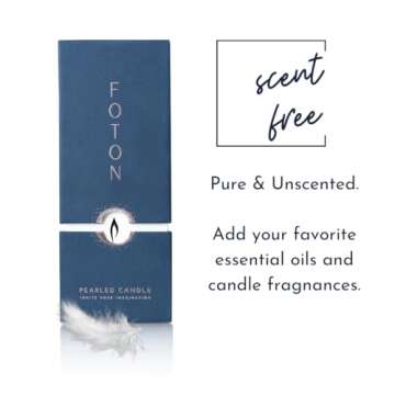 Foton Pearled Candle 18 Oz - Unscented Non Toxic Luxury Long Lasting Powder Candles - Lasts up to 120 Hours - Refillable Candle Sand with 30 Wicks for Candle Making