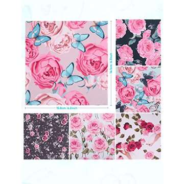 6PCS Thickened Glasses Cleaning Cloth Elegant Flower Design Microfiber Cleaning Cloth, Multi-Colored...