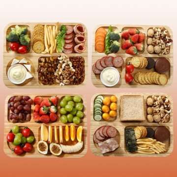 Portable Travel Charcuterie Boards with Locking Lid and Handle and Compartments, Cheese Board,Cheese Platter, Bamboo Cutting Board for Kitchen, House Warming Gifts, Wedding Gifts, Bridal Shower