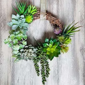 Supla 14 Pcs Assorted Artificial Succulents for Decor
