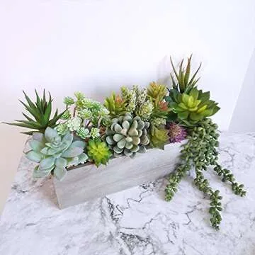 Supla 14 Pcs Assorted Artificial Succulents for Decor
