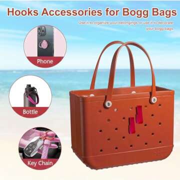ZOUHAYUN 2Pcs Set Inserts Hooks Accessories for Bogg bag, Sturdy and Durable charms,insert Charm Compatible with Bogg Bags & Beach Tote Bag