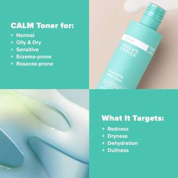 Paula’s Choice Calm Nourishing Milky Toner for Sensitive Skin, Calms + Soothes Redness, Suitable for Rosacea-Prone & Eczema-Prone Skin, Fragrance-Free & Paraben-Free, 4 Fl Oz.