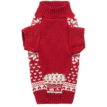 Lanyarco Red Christmas Dog Sweater for Festive Winter Style