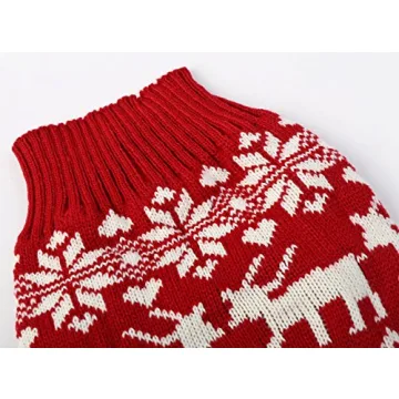 Lanyarco Red Christmas Dog Sweater for Festive Winter Style