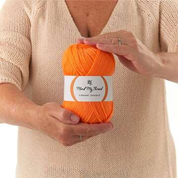 Mind My Thread 3.5oz Super Soft and Versatile Acrylic Yarn for Crocheting | Yarn for Knitting | 216 yds | Modern & Vibrant Color Selection (Vibrant Orange)