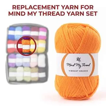 Mind My Thread 3.5oz Super Soft and Versatile Acrylic Yarn for Crocheting | Yarn for Knitting | 216 yds | Modern & Vibrant Color Selection (Vibrant Orange)