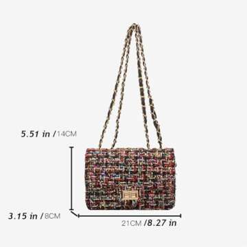 Stylish Women's Tweed Plaid Square Bag For All Occasions