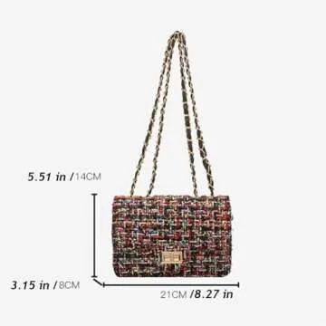 Stylish Women's Tweed Plaid Square Bag For All Occasions