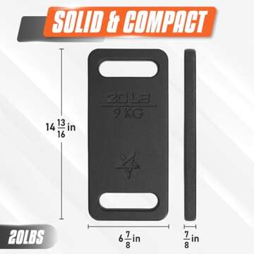 Yes4All Cast Iron Ruck Weight, Weighted Plate for Rucking, Swings, Squat, Strength Training, Fitness...