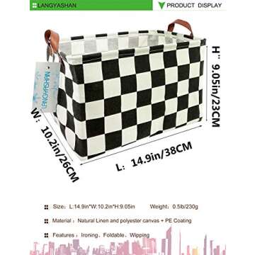LANGYASHAN Rectangular Storage Bin Collapse Canvas Fabric Cartoon Storage Basket with Handles for Organizing Home Kitchen Boys and Girls Toys Office Closet Shelf Baskets (Rec-Racing flag)