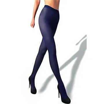 Mila Marutti Navy Tights for Women - Elegant and Comfortable Tights for Women - Semi Opaque Hosiery ...