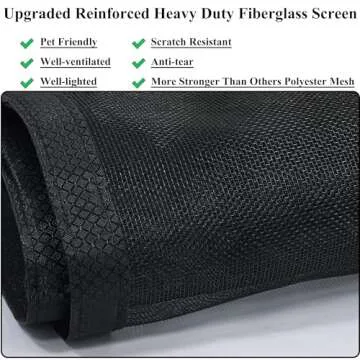 Mpmedo Magnetic Screen Door Upgraded Model Full Strip Magnets,Heavy Duty Mesh,Retractable Door Screen Magnetic Closure for Single Front Sliding Door