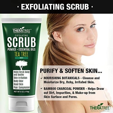 Natural Tea Tree Oil Exfoliating Scrub with Charcoal