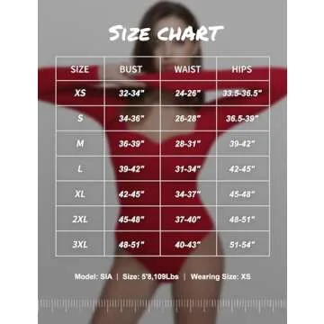 PUMIEY Bodysuits for Women Long Sleeve Sweetheart Neck Body Suits T Shirt Tops, Ruby Large