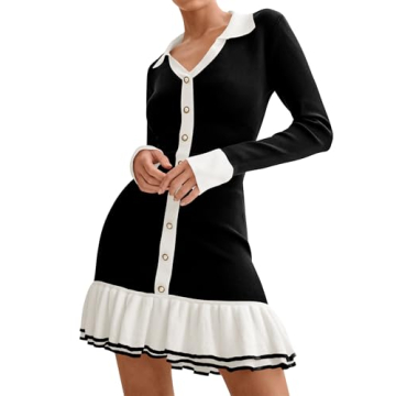 MIROL Women's Ruffle Mini Bodycon Dress: Fall Fashion Essential