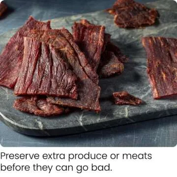 Chefman Food Dehydrator Machine, Touch Screen Electric Multi-Tier Preserver, Meat or Beef Jerky Maker, Fruit Leather, Vegetable Dryer w/ 6 Slide Out Drying Rack Trays & Transparent Door, Black