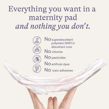 PurComfy Premium Winged Maternity Peri Pads Clean & Secure Overnight Maxi Postpartum Pads, Extra Heavy Absorbency, Powerful Leak Protection, Extra Long Incontinence Pads for Women After Birth, 48 Ct