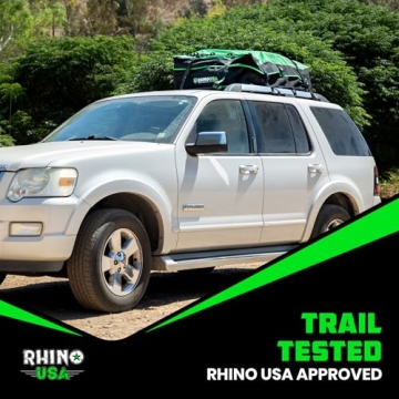 Rhino USA Rooftop Cargo Carrier for Car Storage (17.7 Cubic Feet) Heavy Duty Waterproof Roof Top Bag with Industrial Grade Zippers - Used for All Vehicle with/Without Rack Carriers - Lock Included