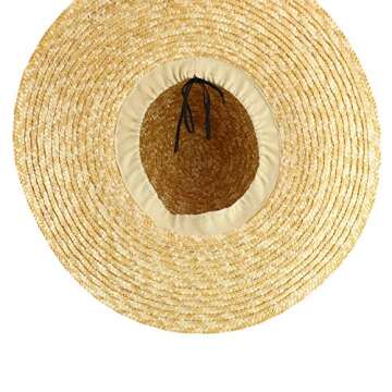 Stylish Women's Boater Straw Sun Hat for Summer Wear