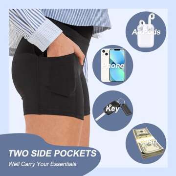 CAMPSNAIL Biker Shorts Women with Pockets - 3"/5"/8" High Waisted Workout Spandex Tummy Control Gym ...