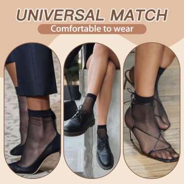 Shop MANZI 12 Pairs Women's Ankle High Sheer Socks