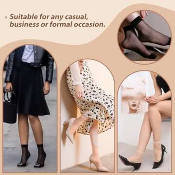 Shop MANZI 12 Pairs Women's Ankle High Sheer Socks