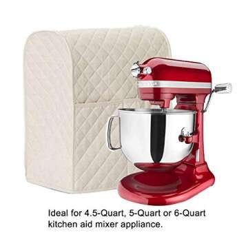 Kitchen Mixer Cover, Hanhan Stand Mixer Cover Organizer Bag Gadget Tool with Diamond Collection for Mixer to Keep Clean & Safe (Beige)