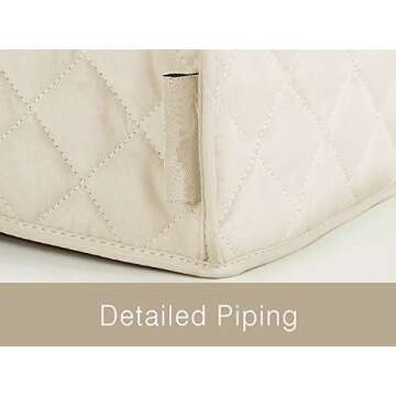 Kitchen Mixer Cover, Hanhan Stand Mixer Cover Organizer Bag Gadget Tool with Diamond Collection for Mixer to Keep Clean & Safe (Beige)