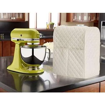 Kitchen Mixer Cover, Hanhan Stand Mixer Cover Organizer Bag Gadget Tool with Diamond Collection for Mixer to Keep Clean & Safe (Beige)